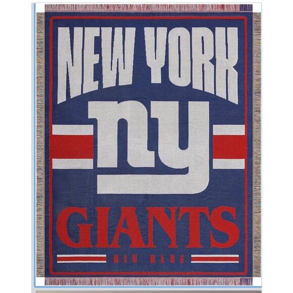 FOCO NFL Team Logo Woven Tapestry - 46" x 60" New York Giants - Picture 1 of 2